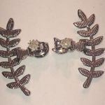 Silver Tone & CZ Rhinestones Stud & Floral Jackets Boho Pierced Earrings Photo 4