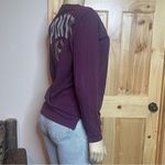 PINK - Victoria's Secret VS PINK Long Sleeve T Shirt Bling Dog Logo Burgundy Front Pocket Size XS Rare Photo 8