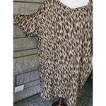 Brown Animal Print Short Sleeve V Neck Tunic Dress Plus Size 4X Photo 2