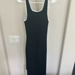 MIOU MUSE Contrast Hem Knit Maxi Dress Black White Medium NWT Photo 5