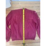 Dark pink floral Embroidered cottage core grandma core cardigan‎ sweater large Photo 3