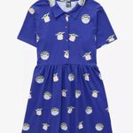 Hot Topic Cakeworthy Star Wars the Mandalorian Grogu Blue Baby yoda button up dress Photo 8