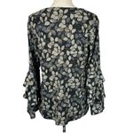 Style & Co Medium Sweater Leaf Print Long Bell Sleeves Stretch Round Neck Multi Photo 4