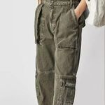 Free People We The Free Marx Slouchy Cargo Jeans Green Size 24 Photo 1
