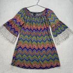 Winwin  Tunic Dress Half Sleeve Lace Bell Sleeve Multicolor‎ Y2k Size L-XL Photo 0