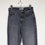 ZARA  High Rise Straight‎ Leg Raw Hem Jeans Faded Black Size 2 Photo 3