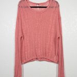 Free People Bubblegum Pink Angel Soft Pointelle Knit Sweater Medium Photo 1