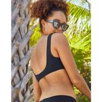 Aerie NWT  XO Ribbed Wide Strap Scoop Bikini Top Women's True Black Swim Size XXL Photo 1