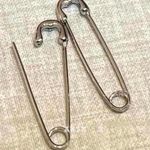 Unique Elegant Punk Gothic Style Safety Pin Design Hoop Earrings Photo 0