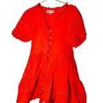 SEA NEW YORK Red 100% Cotton Antonina Puff Sleeve V Photo 2