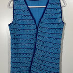 Handmade  Knit Vest in Blue Open Size Photo 0