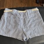 Cali 1850 Striped 100% Cotton High Waist Women's Shorts with Rope Belt Size Large W 17 I3” Photo 2