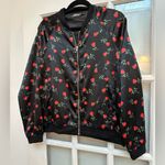 Motel Rocks  Rose Floral Black Bomber Jacket Pinup Retro Rockabilly Size Small S Photo 3