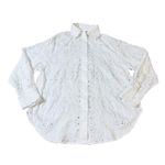 Madewell NWOT White Size XXS Embroidered Oversized Button-Up Shirt Photo 2