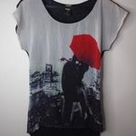 LUV Scene M Black City Kiss Sleeveless Top Size M Photo 0
