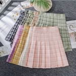 The Comfy And Ready Plaid Skorts In Yellow Size Small Photo 3