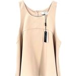 Milly NWT Sleeveless Italian Cady Trapeze Flowy Beige Tan Blouse Top Photo 3