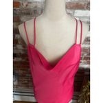 ZARA Fuchsia Pink Satin Cami Strappy Midi Dress Size S Photo 6