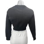 Kendall + Kylie Black Long Balloon Sleeve Crew Neck Cropped Sweater Top Size XS Photo 1