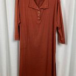 Free People Beach Red Rust Dream Of You Henley Cotton Oversized Dress Sz.XS Photo 3