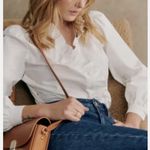 Sézane SEZANE White Chamise Aluki Rosine‎ Ruffle Button Down Shirt Size 40 NWT Photo 1