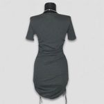 ZARA  Ribbed Bodycon Mini Dress Gray Short Sleeve Medium Photo 3