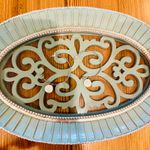 Elegant Silver Earrings with a White Flat Pearl Accent Blue Photo 0