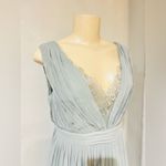 Little Mistress  Pleated Lace Maxi Evening Dress in Sage colour Maternity dress 8 Photo 6