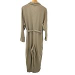 Newport News Vtg Styleworks Linen Cotton Jumpsuit Utility Boiler Suit Khaki L 14 Photo 4