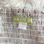 Gianni Bini Pinstripe Floral Print Sun Dress Sleeveless Button Front Cream Small Photo 3