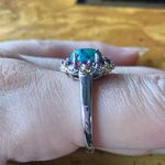 Natural Chrysocolla Orissa Garnet Sterling Silver Ring Size 9 Blue Photo 2