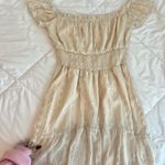 Beautiful off the Shoulder Dress Tan Size L Photo 1