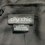 City Chic Romper Sz L 20 Elegant Black Layered Ruffle Tiered Slimming Playsuit Photo 4