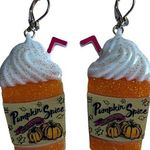 Betsey Johnson nwt Pumpkin Spice Frozen Latte Whipped Cream Cup Dangle Earrings Photo 0
