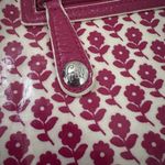 Vera Bradley Frill Floral Tote Bag Purse Daisy Print Red White Travel Knitting Photo 3