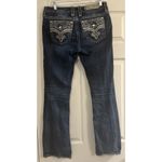 Rock Revival Jeans Women 30 Low Rise Bootcut Distressed Rhinestone Thick Stitch Photo 1