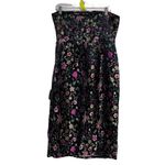 Lulus Make a Move Black Satin Floral Jacquard Asian Whimsical Goth Midi Dress L Size L Photo 3