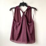 frame denim Frame Draped Textured Silk Halter Top‎ Cabernet XS Photo 3