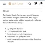 Gorjana  - Catalina Gold Hoop Huggie Earrings Photo 2