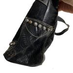 American West Black Western Handbag Shoulder Bag Hair on Hide Leather Adjustable Photo 4