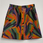 Farm Rio  Colorful Button-Front Corduroy  Mini Skirt Photo 2