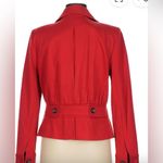 CAbi Wms One Button Crimson Ponte Red Jacket Blazer Long Sleeve Red Twill NWT Photo 4