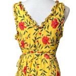 Lulus  Wrap Dress Hi Low Maxi V-neck Yellow Multi Floral Women’s Size Medium M Photo 9