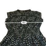AQUA Ruffle Tiered Chiffon Mini Dress Women’s Size Large Black White Print Photo 4