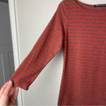 H.I.P. Brown & Orange Striped Straight Neck Top Size M Photo 3