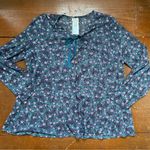 LOGO By Lori Goldstein  Teal and Purple Floral Cardigan Photo 0