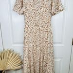Wishlist Women's Cream Floral Handkerchief Midi Dress Multicolor Size M Photo 2