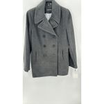 Calvin Klein  Wool Blend Pea Coat Double Breasted charcoal black sz 16 classic Photo 5