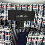 J.Crew  Tweed Fringe Plaid Blazer Jacket Navy Blue Red White Size 10 EUC Photo 6