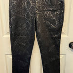Joseph Ribkoff  Women's Black Metallic Snake Print Skinny Jeans Size L Photo 0